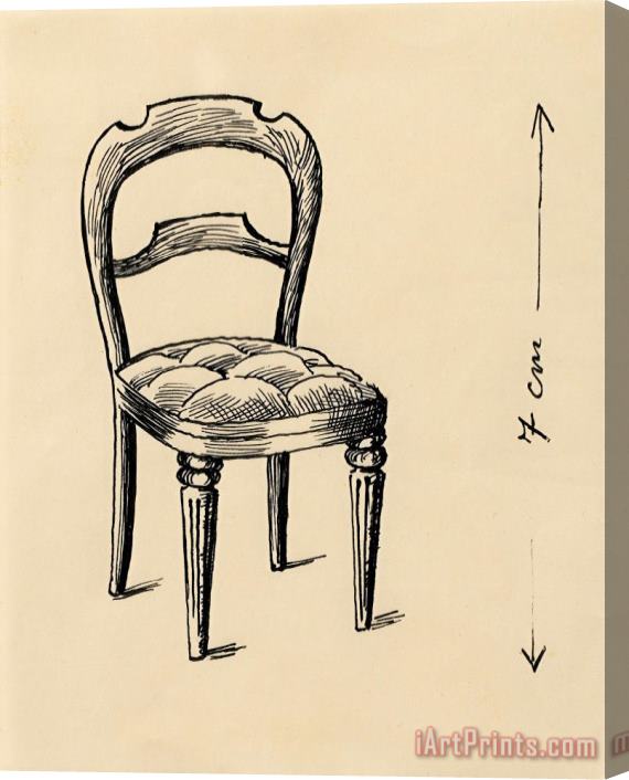 rene magritte La Chaise De Sable. Dessin Original, Non Signe.1940 Stretched Canvas Print / Canvas Art