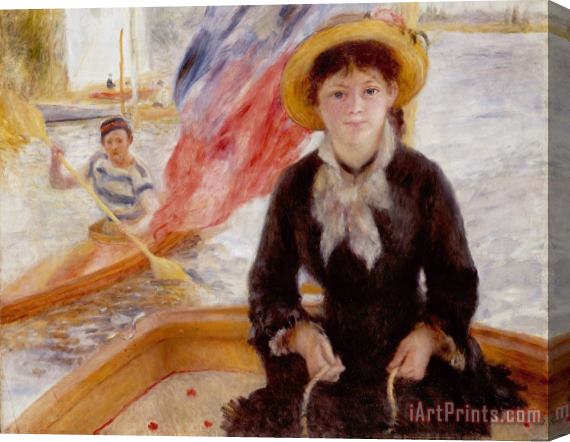 Renoir Woman in Boat with Canoeist Stretched Canvas Painting / Canvas Art