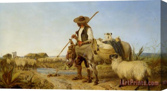 Richard Ansdell A Spanish Shepherd Stretched Canvas Print / Canvas Art