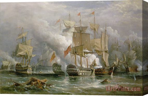 Richard Bridges Beechey The Battle of Cape St Vincent Stretched Canvas Print / Canvas Art