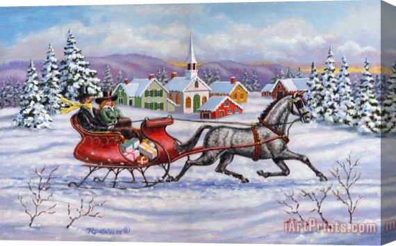 Richard De Wolfe Home For Christmas Stretched Canvas Painting / Canvas Art