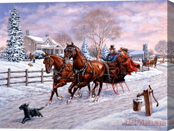 Richard De Wolfe Sleigh Ride Stretched Canvas Painting / Canvas Art