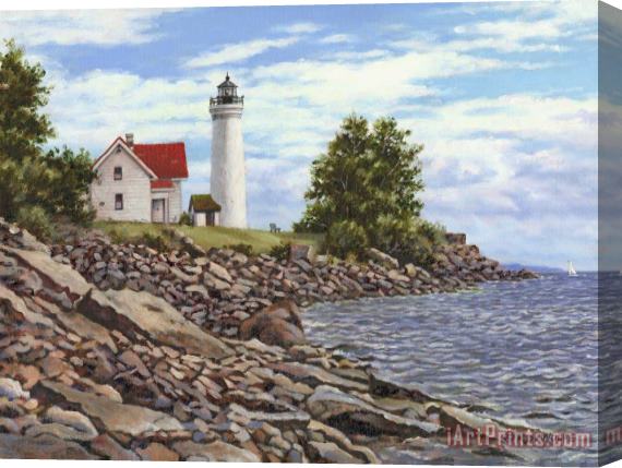 Richard De Wolfe Tibbetts Point Lighthouse Stretched Canvas Painting / Canvas Art