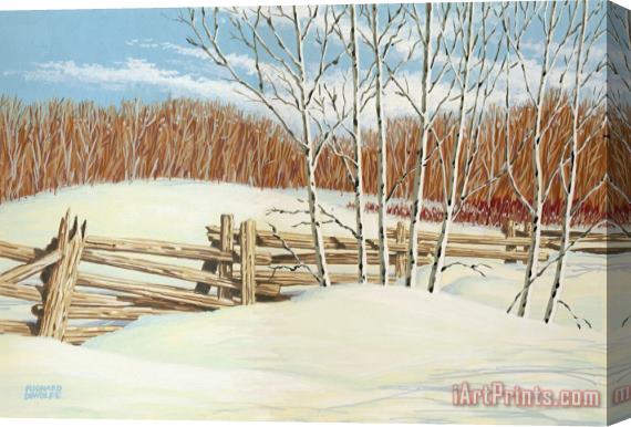 Richard De Wolfe Winter Poplars 2 Stretched Canvas Print / Canvas Art