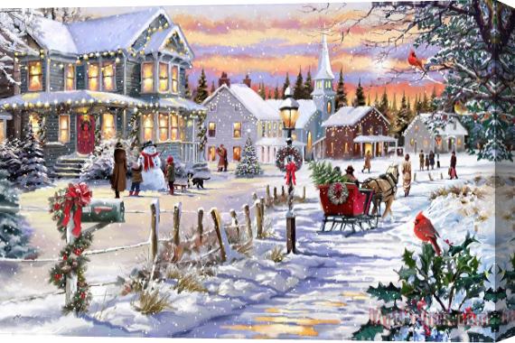 Richard Macneil Bringing Home The Tree Stretched Canvas Painting / Canvas Art