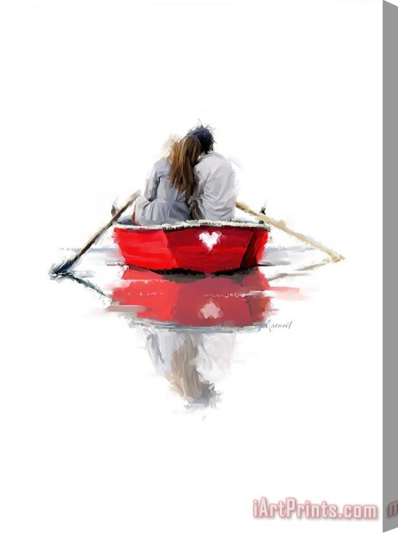 Richard Macneil Couple in a Boat Stretched Canvas Painting / Canvas Art
