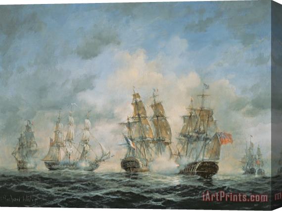 Richard Willis 19th Century Naval Engagement in Home Waters Stretched Canvas Painting / Canvas Art