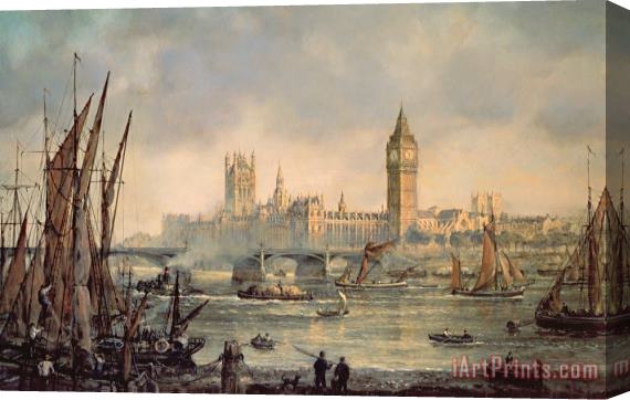Richard Willis The Houses of Parliament and Westminster Bridge Stretched Canvas Painting / Canvas Art