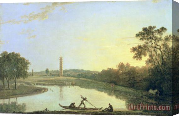 Richard Wilson Kew Gardens - The Pagoda and Bridge Stretched Canvas Painting / Canvas Art