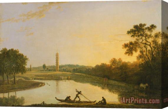 Richard Wilson Kew Gardens The Pagoda And Bridge Stretched Canvas Painting / Canvas Art