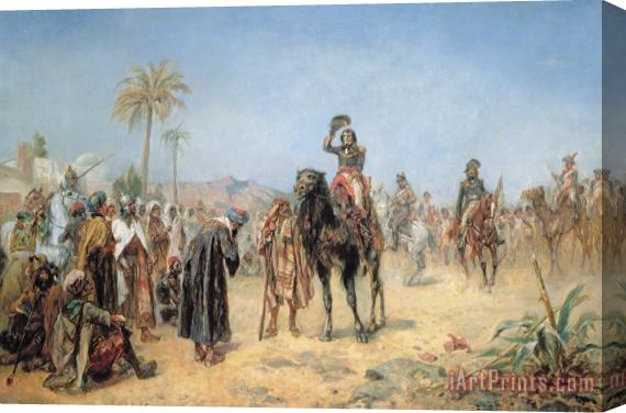 Robert Alexander Hillingford Napoleon Arriving at an Egyptian Oasis Stretched Canvas Print / Canvas Art