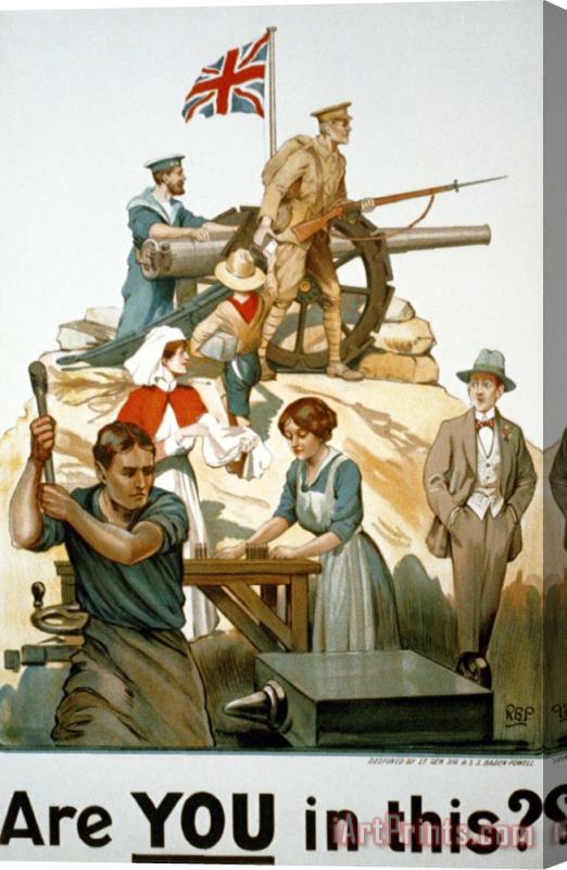 Robert Baden Powell British World War I Poster 1917 Stretched Canvas Print / Canvas Art