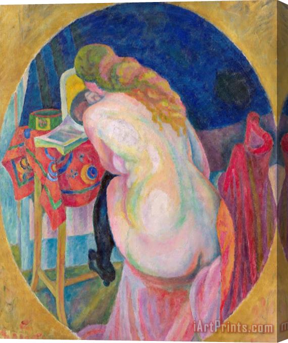 Robert Delaunay Nude Woman Reading Stretched Canvas Painting / Canvas Art
