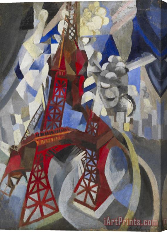 Robert Delaunay Red Eiffel Tower (la Tour Rouge) Stretched Canvas Painting / Canvas Art