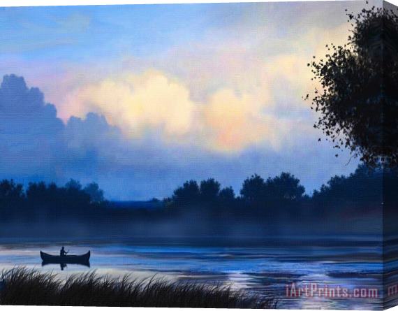 Robert Foster Blue Canoe Stretched Canvas Print / Canvas Art