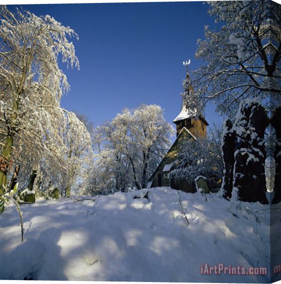 Robert Hallmann St Peter's Church In The Snow Stretched Canvas Painting / Canvas Art