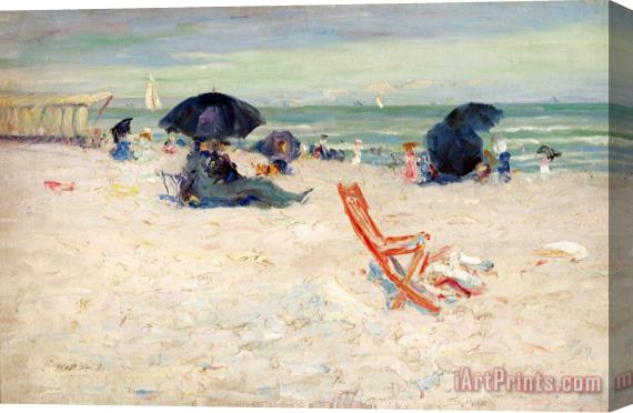 Robert Henri Beach at Atlantic City Stretched Canvas Painting / Canvas Art