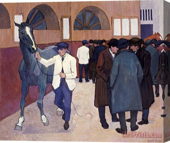 Robert Polhill Bevan Horse Dealers at The Barbican Stretched Canvas Print / Canvas Art