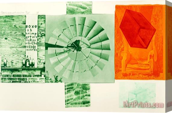 Robert Rauschenberg Lithograph I (from The Glacial Decoy Series), 1979 Stretched Canvas Print / Canvas Art