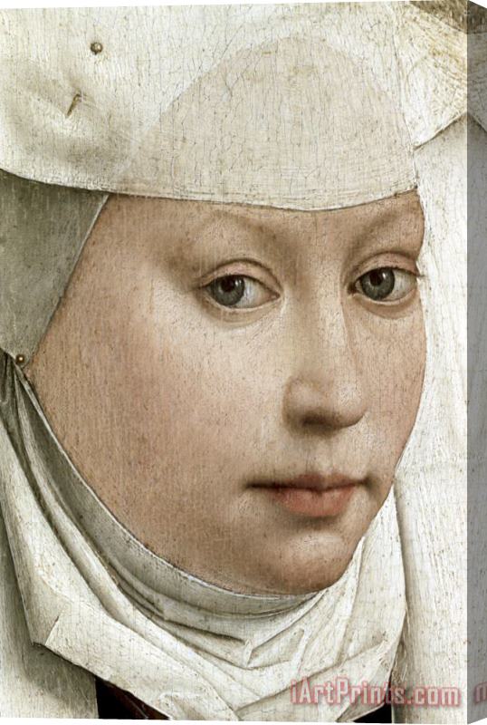 Rogier van der Weyden Detail of Portrait of a Young Woman Stretched Canvas Painting / Canvas Art