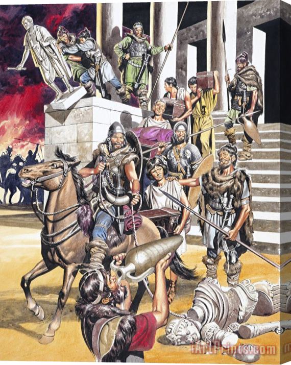 Ron Embleton The Fall of the Roman Empire in the West Stretched Canvas Print / Canvas Art