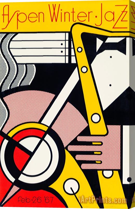 Roy Lichtenstein Aspen Winter Jazz Poster, 1967 Stretched Canvas Painting / Canvas Art