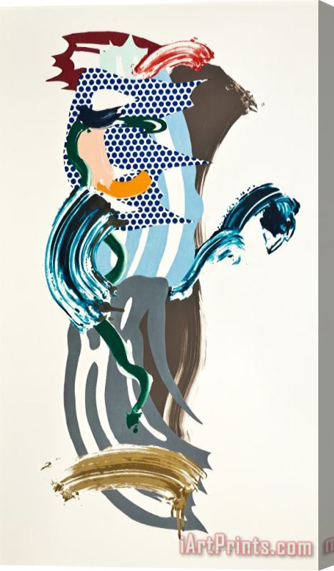Roy Lichtenstein Blue Face, From Brushstroke Figures, 1989 Stretched Canvas Print / Canvas Art
