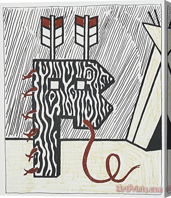 Roy Lichtenstein Figure with Teepee, 1980 Stretched Canvas Print / Canvas Art