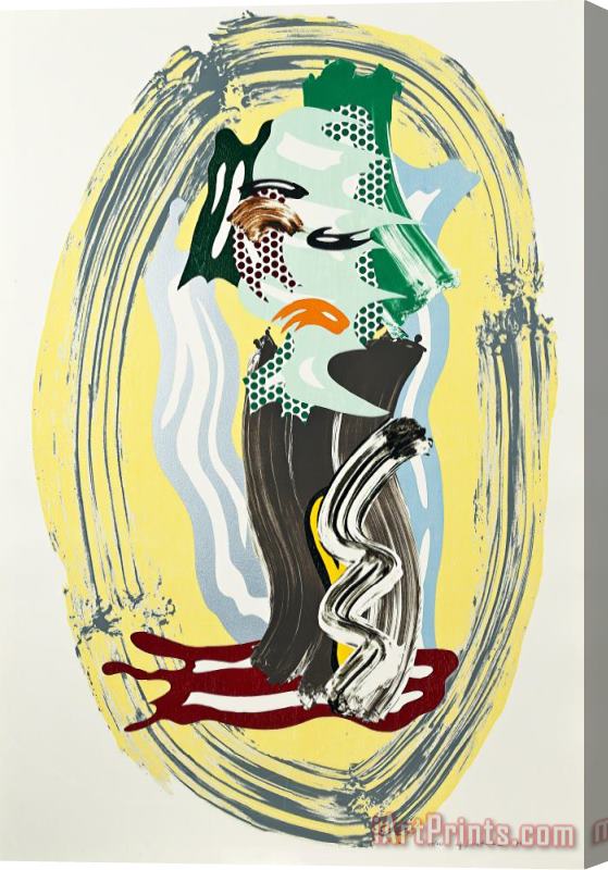 Roy Lichtenstein Green Face From Brushstroke Figures Series, 1989 Stretched Canvas Print / Canvas Art