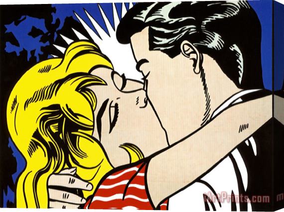 Roy Lichtenstein Kiss Ii C 1962 Stretched Canvas Painting / Canvas Art