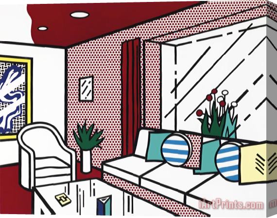Roy Lichtenstein Living Room, From Interior Series, 1990 Stretched Canvas Painting / Canvas Art