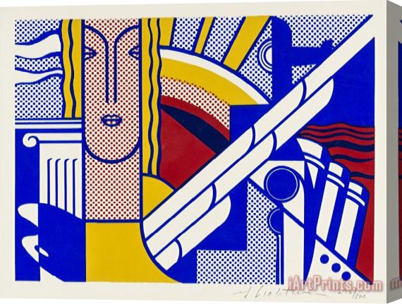 Roy Lichtenstein Modern Art Poster, Signed, 1967 Stretched Canvas Print / Canvas Art