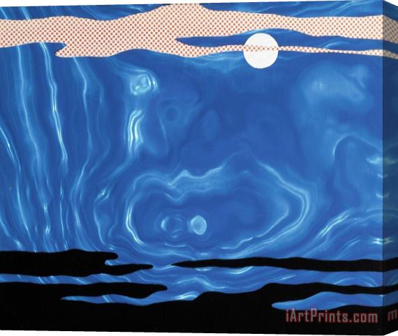 Roy Lichtenstein Moonscape #5, 1965 Stretched Canvas Print / Canvas Art