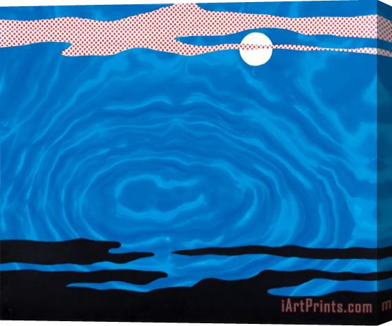 Roy Lichtenstein Moonscape #6, 1965 Stretched Canvas Print / Canvas Art