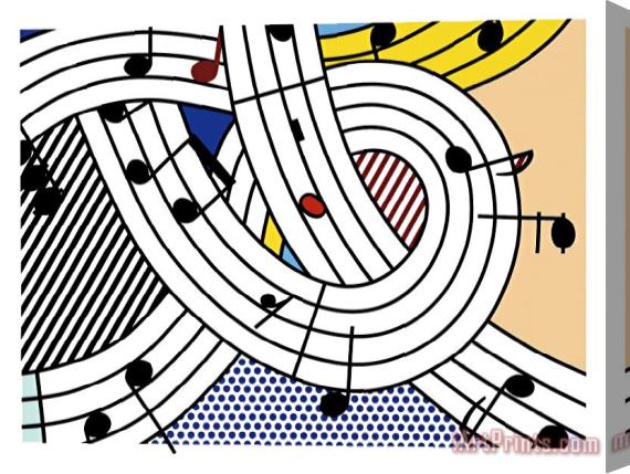Roy Lichtenstein Musical Notes (composition Ii), 1996 Stretched Canvas Painting / Canvas Art