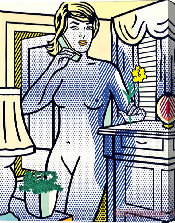 Roy Lichtenstein Nude with Yellow Flower, 1994 Stretched Canvas Painting / Canvas Art