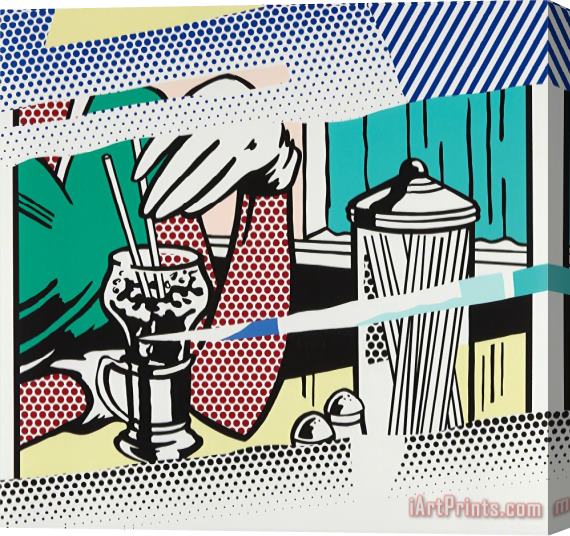 Roy Lichtenstein Reflections on Soda Fountain, From The Reflection Series, 1991 Stretched Canvas Painting / Canvas Art