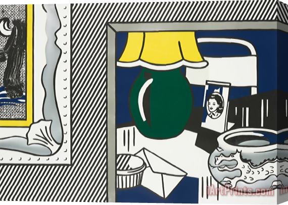 Roy Lichtenstein Two Paintings Green Lamp, From Paintings Series, 1984 Stretched Canvas Print / Canvas Art