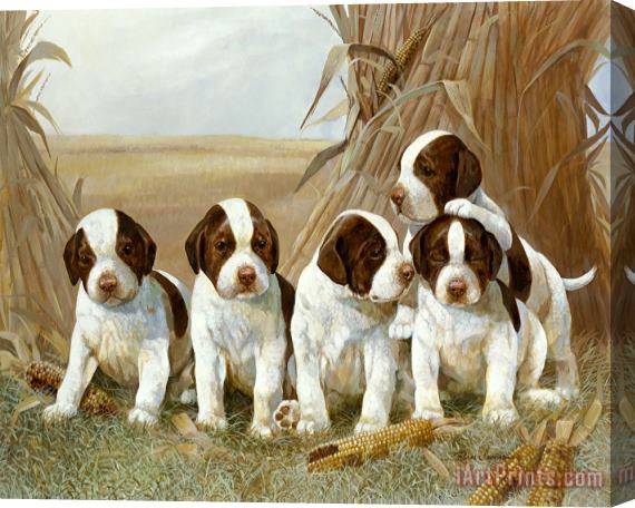 Ruane Manning Belle's Pups Stretched Canvas Painting / Canvas Art