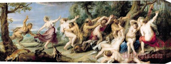 Rubens Diana and her Nymphs Surprised by Fauns Stretched Canvas Painting / Canvas Art