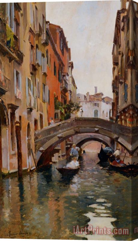 Rubens Santoro Gondola on a Venetian Canal Stretched Canvas Print / Canvas Art