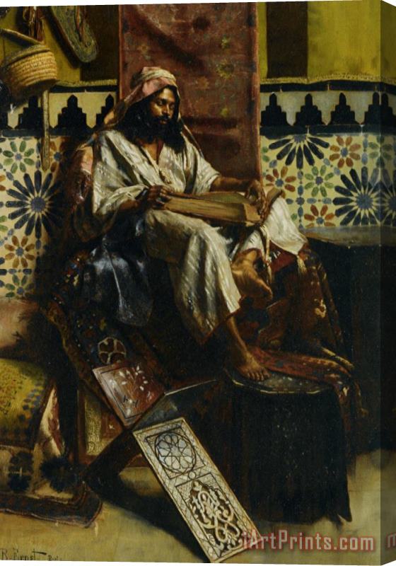Rudolf Ernst Studying The Koran Stretched Canvas Print / Canvas Art