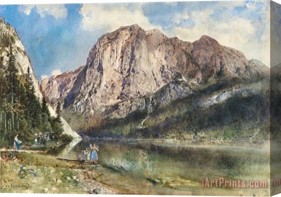 Rudolf von Alt Altaussee Lake And Face of Mount Trissel Stretched Canvas Print / Canvas Art