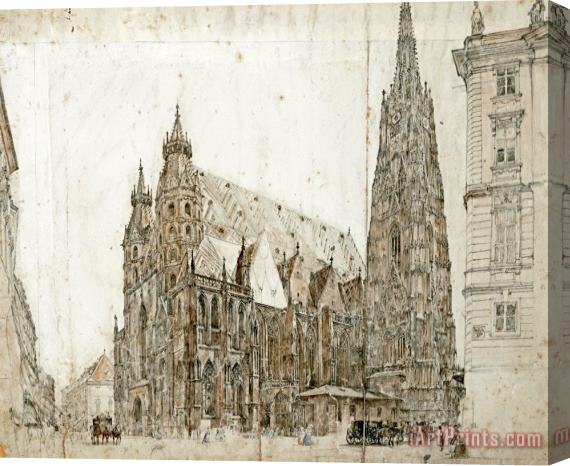 Rudolf Von Alt St. Stephen's Cathedral, Vienna Stretched Canvas Print / Canvas Art