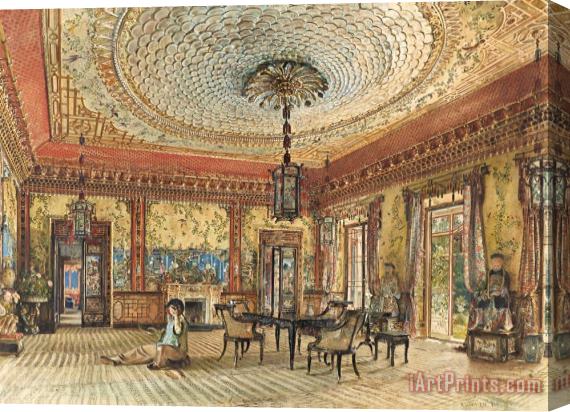 Rudolf von Alt The Japanese Salon, Villa Hugel, Hietzing, Vienna Stretched Canvas Painting / Canvas Art