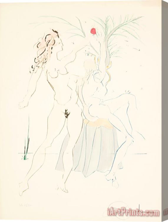 Salvador Dali Adam And Eve, From Our Historical Heritage, 1975 Stretched Canvas Print / Canvas Art
