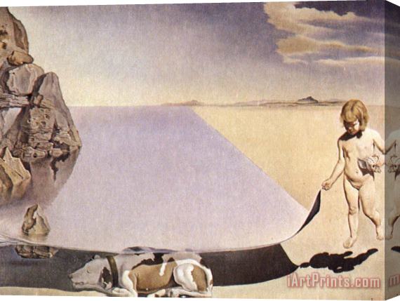 Salvador Dali Dali at The Age of Six When He Thought He Was a Girl Lifting The Skin of The Water to See The Stretched Canvas Print / Canvas Art
