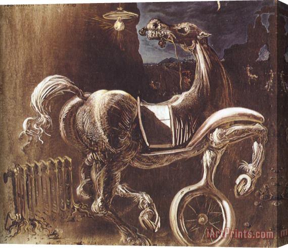Salvador Dali Debris of an Automobile Giving Birth to a Blind Horse Biting a Telephone Stretched Canvas Print / Canvas Art