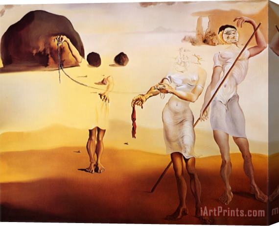 Salvador Dali Enchanted Beach with Three Fluid Graces Stretched Canvas Painting / Canvas Art