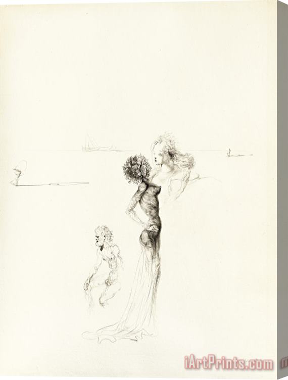 Salvador Dali Femme a La Tete De Rose, Buste De Femme Et Vieillard Nu, 1937 Stretched Canvas Print / Canvas Art